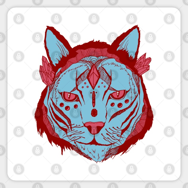 Pastel Tones Mystical Tribal Cat Sticker by kenallouis